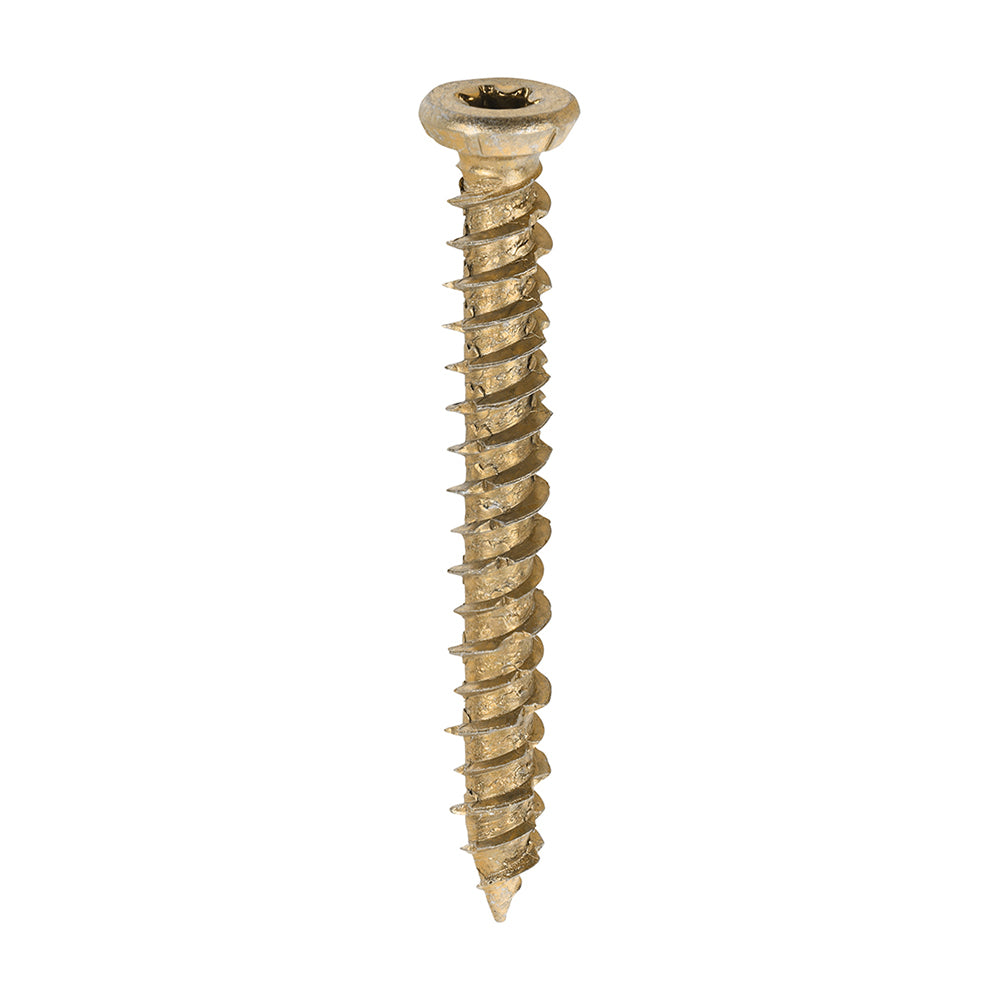 7.5 x 60 Concrete Screws - TX - Flat Countersunk - Yellow